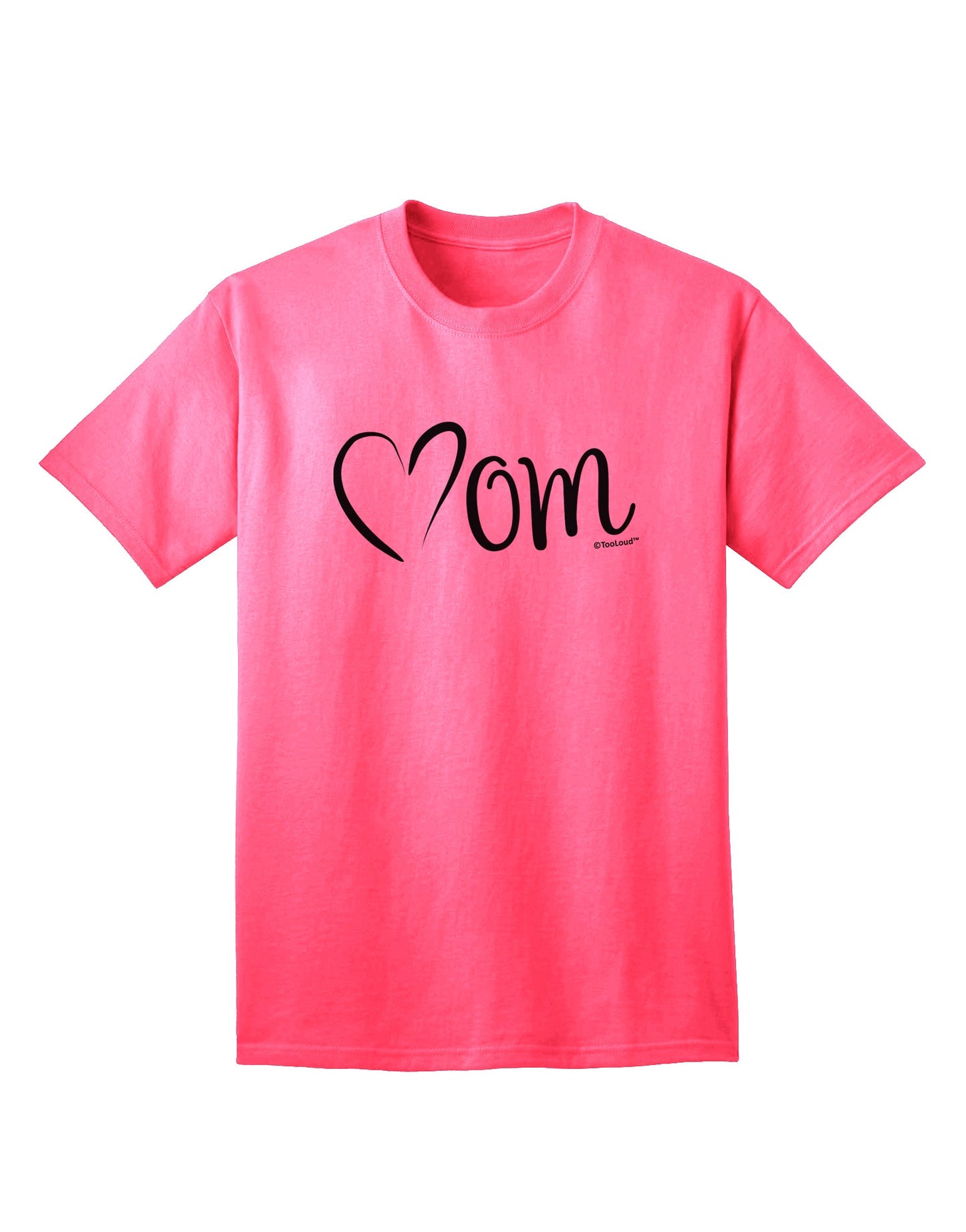 Stylish Adult T-Shirt with Brushed Heart Design for Mothers by TooLoud-Mens T-shirts-TooLoud-Neon-Pink-Small-Davson Sales