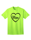 Stylish Adult T-Shirt with Mom Heart Design by TooLoud-Mens T-shirts-TooLoud-Neon-Green-Small-Davson Sales