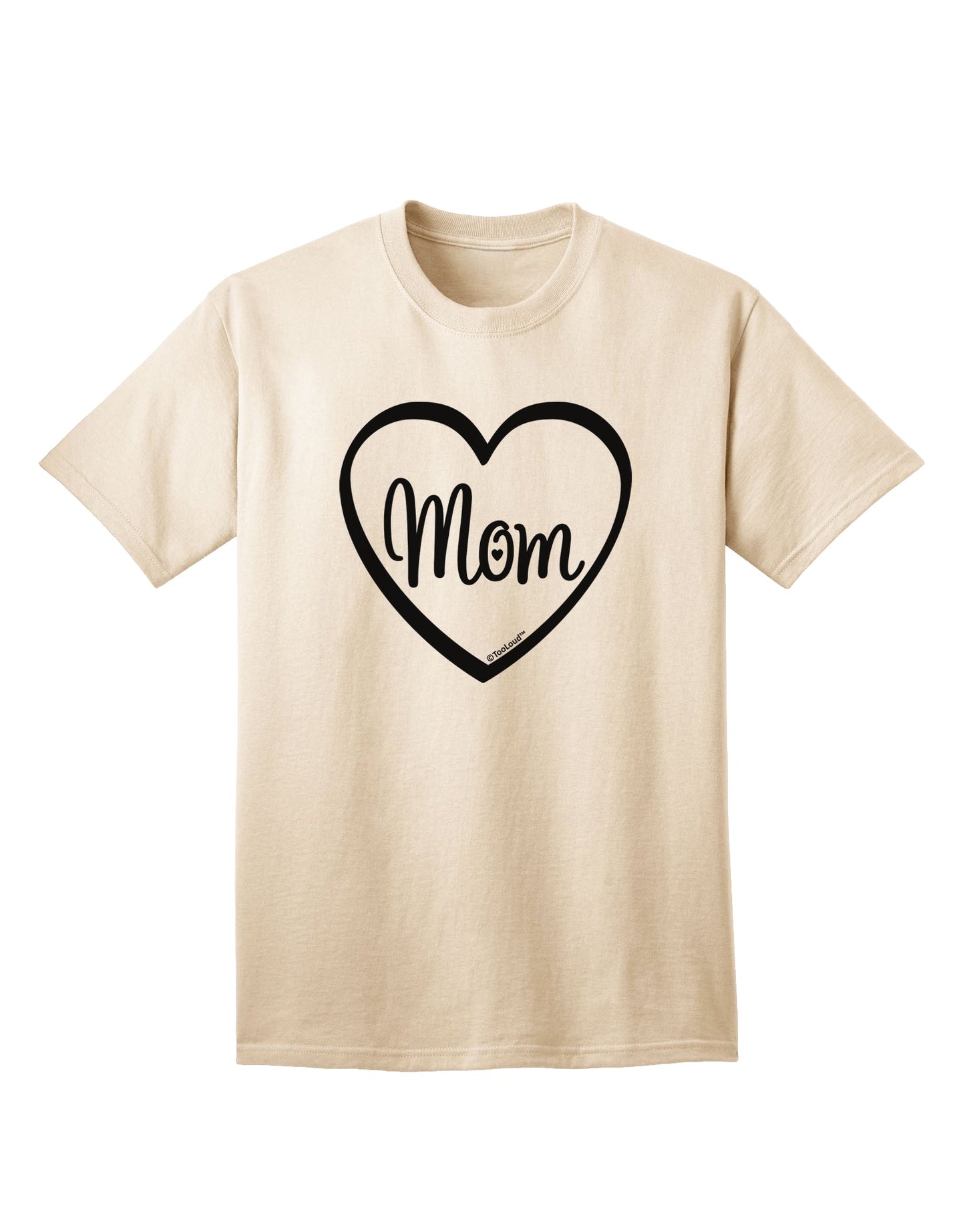 Stylish Adult T-Shirt with Mom Heart Design by TooLoud-Mens T-shirts-TooLoud-Natural-Small-Davson Sales