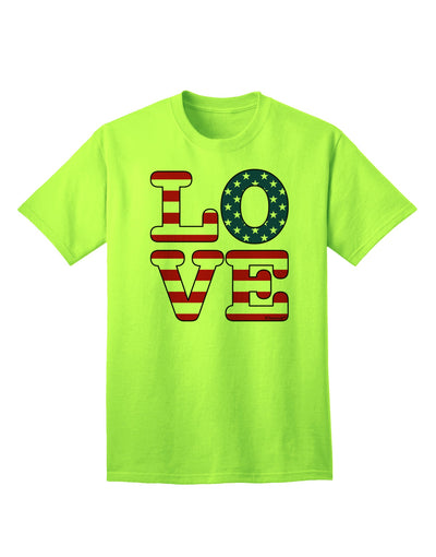 Stylish American Love Design Adult T-Shirt by TooLoud-Mens T-shirts-TooLoud-Neon-Green-Small-Davson Sales