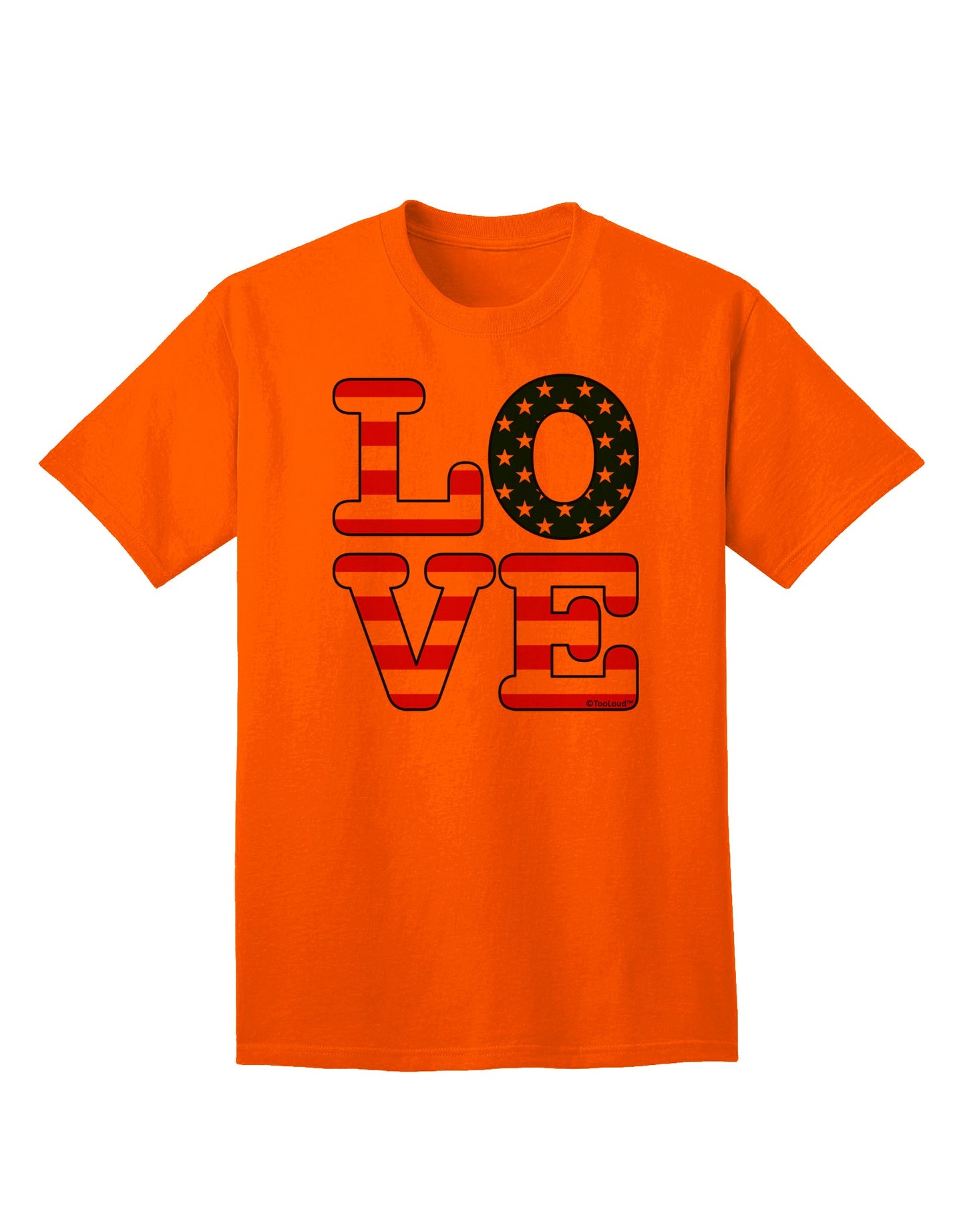 Stylish American Love Design Adult T-Shirt by TooLoud-Mens T-shirts-TooLoud-Orange-Small-Davson Sales