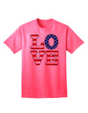 Stylish American Love Design Adult T-Shirt by TooLoud-Mens T-shirts-TooLoud-Neon-Pink-Small-Davson Sales