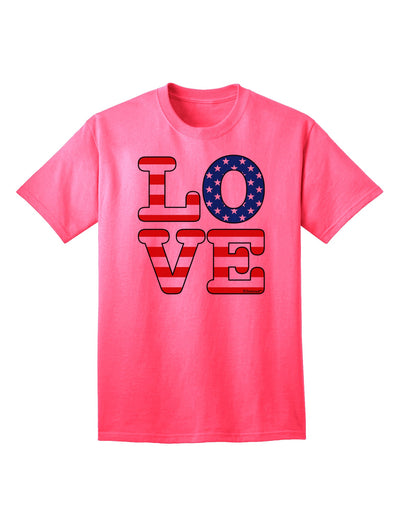 Stylish American Love Design Adult T-Shirt by TooLoud-Mens T-shirts-TooLoud-Neon-Pink-Small-Davson Sales