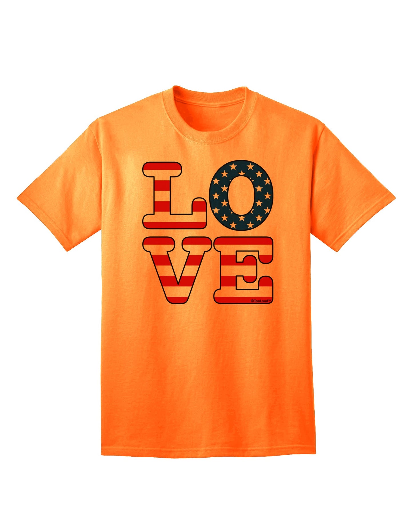Stylish American Love Design Adult T-Shirt by TooLoud-Mens T-shirts-TooLoud-Neon-Orange-Small-Davson Sales