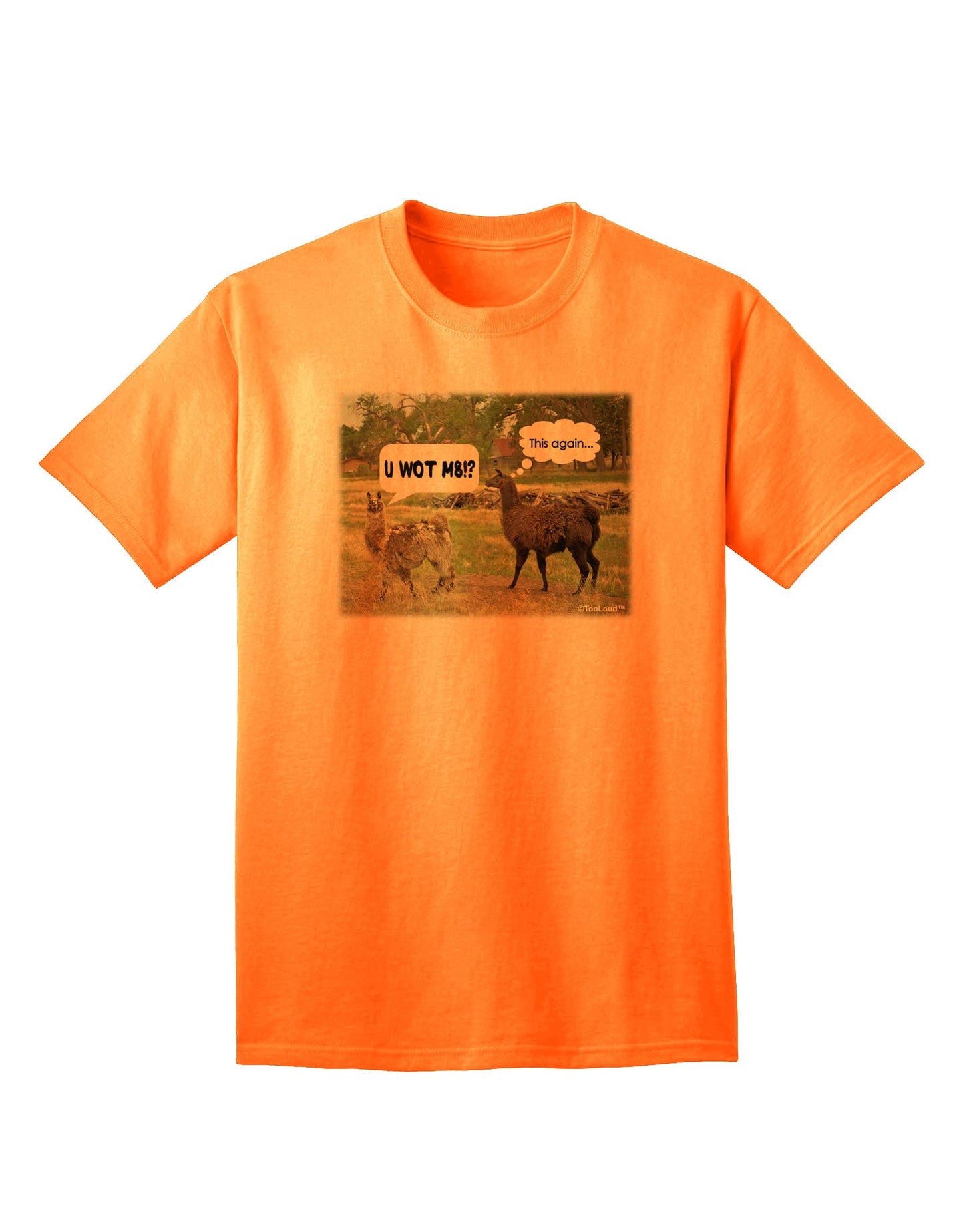 Stylish Angry Standing Llamas Adult T-Shirt by TooLoud-Mens T-shirts-TooLoud-Neon-Orange-Small-Davson Sales