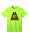 Stylish Anime Cat Sushi Lover Adult T-Shirt by TooLoud-Mens T-shirts-TooLoud-Neon-Green-Small-Davson Sales