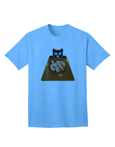 Stylish Anime Cat Sushi Lover Adult T-Shirt by TooLoud-Mens T-shirts-TooLoud-Aquatic-Blue-Small-Davson Sales