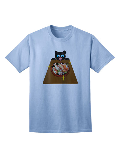 Stylish Anime Cat Sushi Lover Adult T-Shirt by TooLoud-Mens T-shirts-TooLoud-Light-Blue-Small-Davson Sales