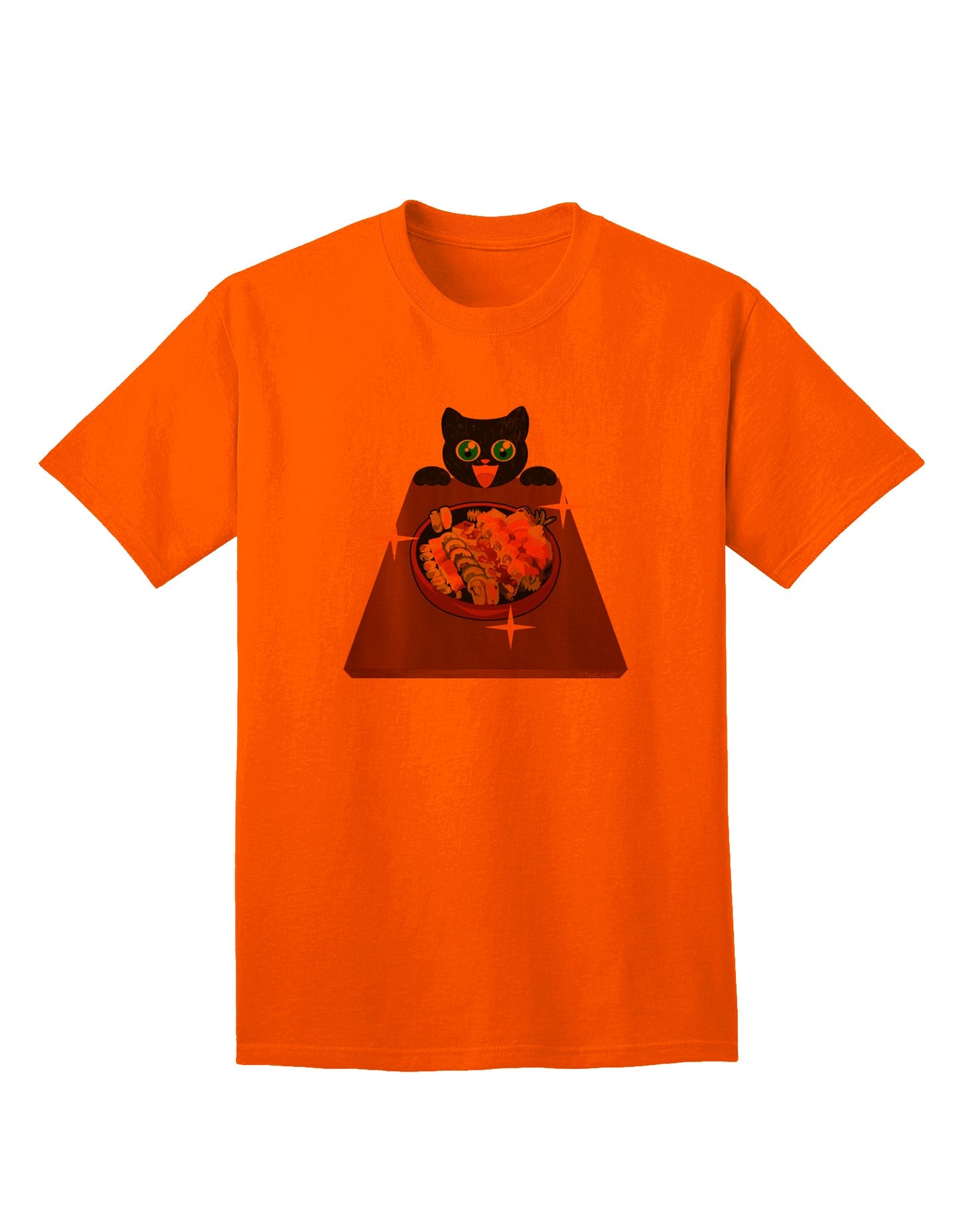 Stylish Anime Cat Sushi Lover Adult T-Shirt by TooLoud-Mens T-shirts-TooLoud-Orange-Small-Davson Sales