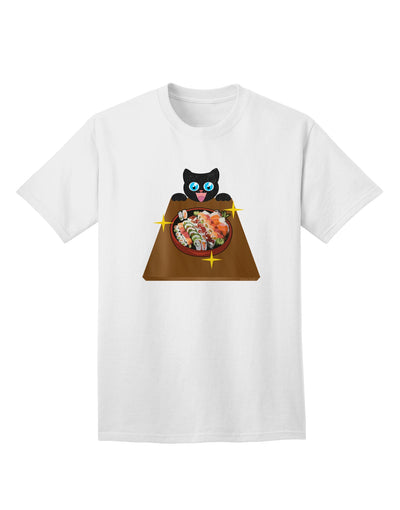 Stylish Anime Cat Sushi Lover Adult T-Shirt by TooLoud-Mens T-shirts-TooLoud-White-Small-Davson Sales