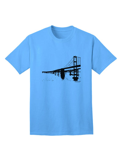 Stylish Bay Bridge Cutout Design Adult T-Shirt by TooLoud for Fashion Enthusiasts-Mens T-shirts-TooLoud-Aquatic-Blue-Small-Davson Sales