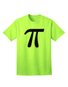 Stylish Black Adult T-Shirt featuring Pi Symbol Glitter by TooLoud-Mens T-shirts-TooLoud-Neon-Green-Small-Davson Sales