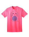 Stylish Blue Adult T-Shirt featuring Adorable Bunny with Floppy Ears by TooLoud-Mens T-shirts-TooLoud-Neon-Pink-Small-Davson Sales