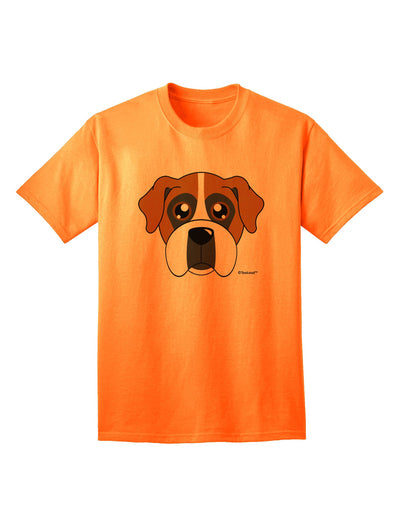 Stylish Boxer Dog Adult T-Shirt for Dog Lovers-Mens T-shirts-TooLoud-Neon-Orange-Small-Davson Sales