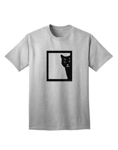 Stylish Cat Peeking Adult T-Shirt by TooLoud-Mens T-shirts-TooLoud-AshGray-Small-Davson Sales