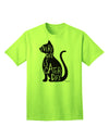 Stylish Cat Silhouette Adult T-Shirt for Cat Lovers by TooLoud-Mens T-shirts-TooLoud-Neon-Green-Small-Davson Sales