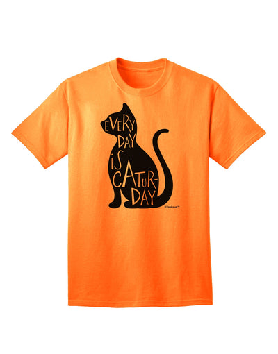 Stylish Cat Silhouette Adult T-Shirt for Cat Lovers by TooLoud-Mens T-shirts-TooLoud-Neon-Orange-Small-Davson Sales