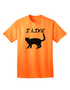 Stylish Cat Silhouette Design Adult T-Shirt by TooLoud-Mens T-shirts-TooLoud-Neon-Orange-Small-Davson Sales