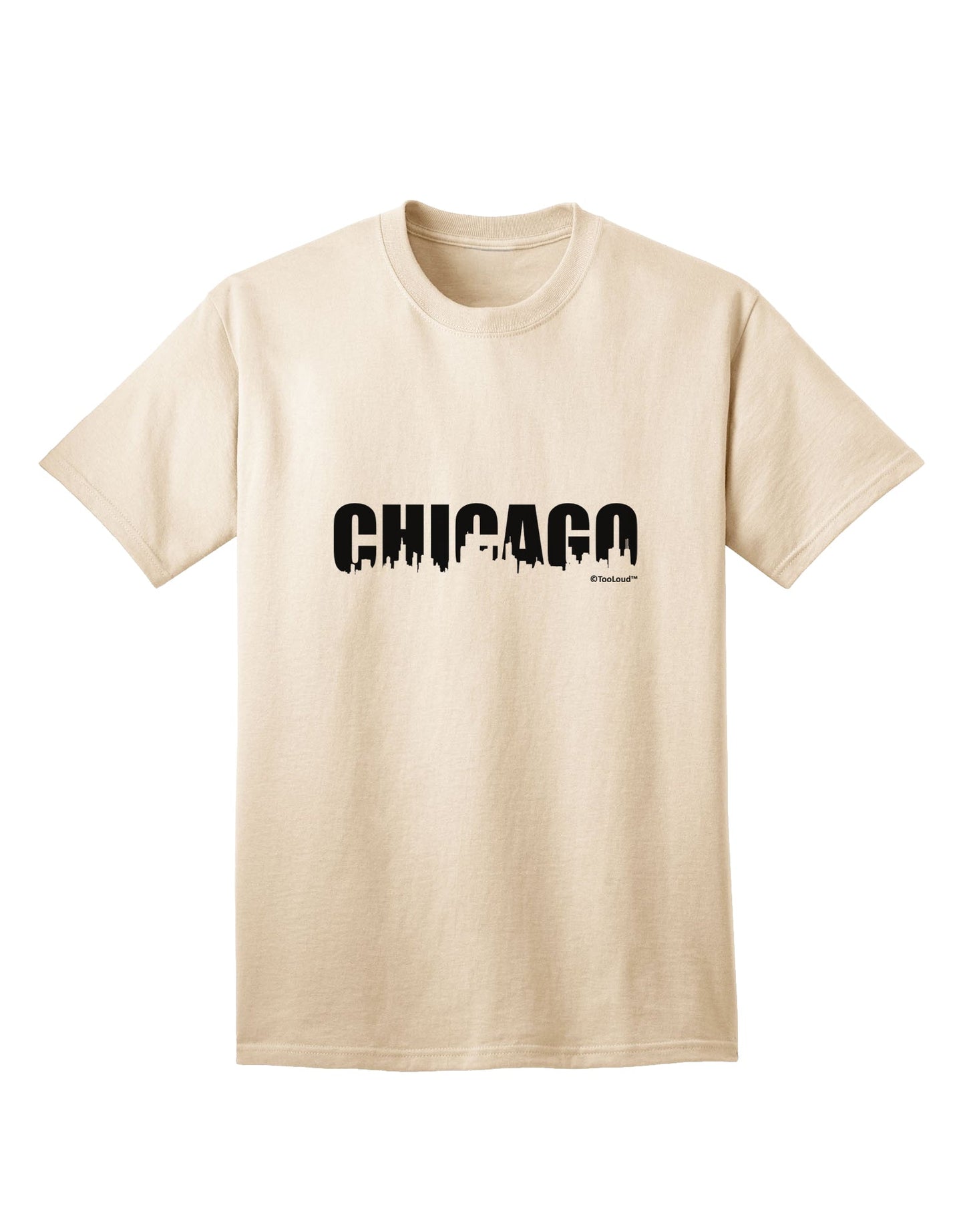 Stylish Chicago Skyline Cutout Adult T-Shirt by TooLoud for Fashion-forward Individuals-Mens T-shirts-TooLoud-Natural-Small-Davson Sales