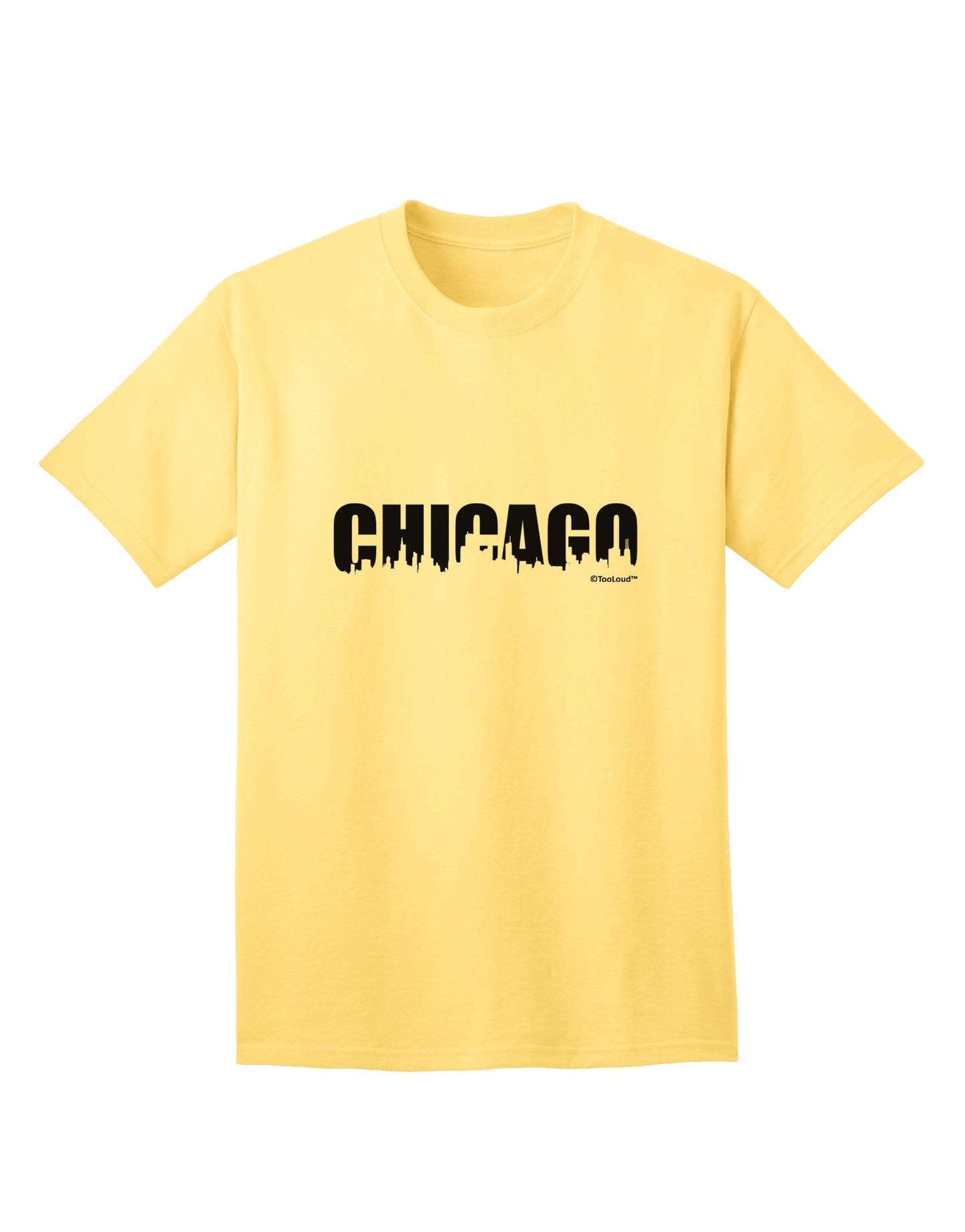Stylish Chicago Skyline Cutout Adult T-Shirt by TooLoud for Fashion-forward Individuals-Mens T-shirts-TooLoud-Yellow-Small-Davson Sales