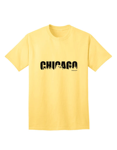 Stylish Chicago Skyline Cutout Adult T-Shirt by TooLoud for Fashion-forward Individuals-Mens T-shirts-TooLoud-Yellow-Small-Davson Sales