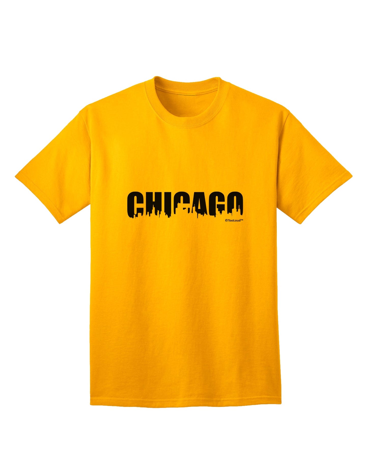 Stylish Chicago Skyline Cutout Adult T-Shirt by TooLoud for Fashion-forward Individuals-Mens T-shirts-TooLoud-Gold-Small-Davson Sales