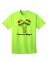 Stylish Cinco de Mayo Adult T-Shirt featuring Adorable Maracas Design by TooLoud-Mens T-shirts-TooLoud-Neon-Green-Small-Davson Sales