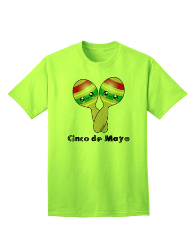 Stylish Cinco de Mayo Adult T-Shirt featuring Adorable Maracas Design by TooLoud-Mens T-shirts-TooLoud-Neon-Green-Small-Davson Sales