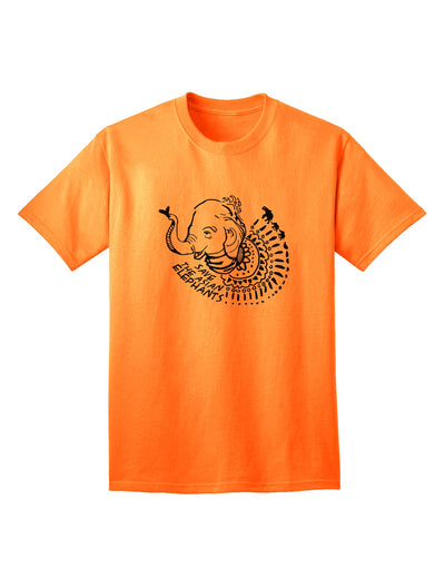 Stylish Conservation: TooLoud Asian Elephant Adult T-Shirt for a Noble Cause-Mens T-shirts-TooLoud-Neon-Orange-Small-Davson Sales