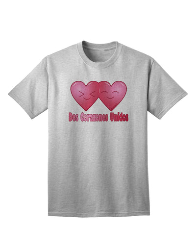 Stylish Dos Corazones Unidos Design Adult T-Shirt by TooLoud for Fashion Enthusiasts-Mens T-shirts-TooLoud-AshGray-Small-Davson Sales