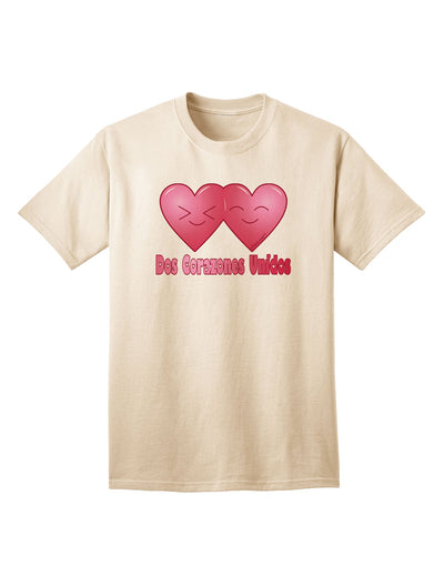 Stylish Dos Corazones Unidos Design Adult T-Shirt by TooLoud for Fashion Enthusiasts-Mens T-shirts-TooLoud-Natural-Small-Davson Sales