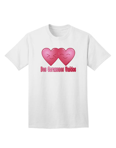 Stylish Dos Corazones Unidos Design Adult T-Shirt by TooLoud for Fashion Enthusiasts-Mens T-shirts-TooLoud-White-Small-Davson Sales