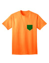 Stylish Faux Pocket Shamrock Pattern Adult T-Shirt by TooLoud-Mens T-shirts-TooLoud-Neon-Orange-Small-Davson Sales