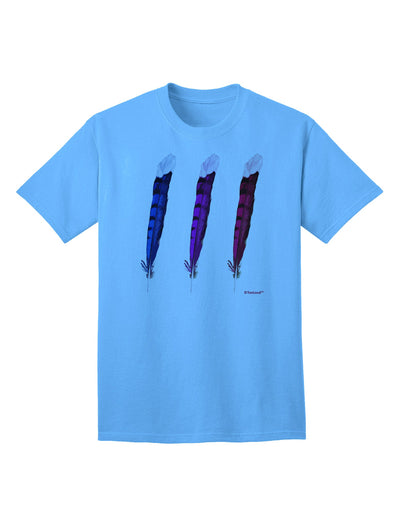 Stylish Feather Trio Adult T-Shirt with Graphic Design by TooLoud-Mens T-shirts-TooLoud-Aquatic-Blue-Small-Davson Sales