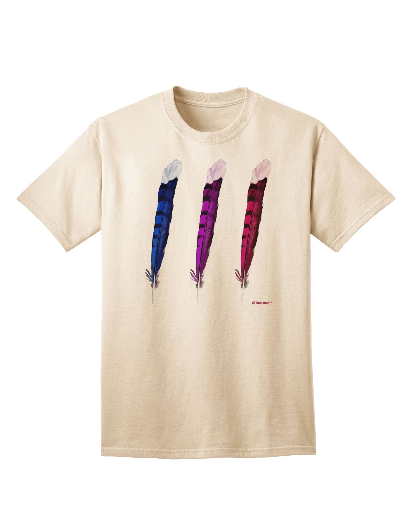 Stylish Feather Trio Adult T-Shirt with Graphic Design by TooLoud-Mens T-shirts-TooLoud-Natural-Small-Davson Sales