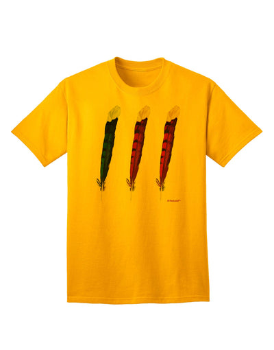 Stylish Feather Trio Adult T-Shirt with Graphic Design by TooLoud-Mens T-shirts-TooLoud-Gold-Small-Davson Sales