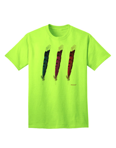 Stylish Feather Trio Adult T-Shirt with Graphic Design by TooLoud-Mens T-shirts-TooLoud-Neon-Green-Small-Davson Sales