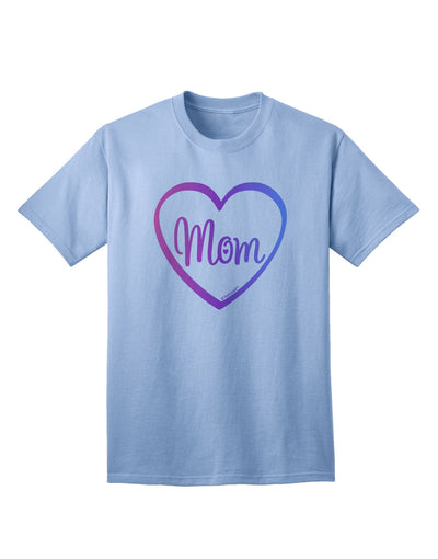 Stylish Gradient Colors Adult T-Shirt with Mom Heart Design by TooLoud-Mens T-shirts-TooLoud-Light-Blue-Small-Davson Sales