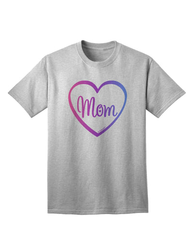 Stylish Gradient Colors Adult T-Shirt with Mom Heart Design by TooLoud-Mens T-shirts-TooLoud-AshGray-Small-Davson Sales