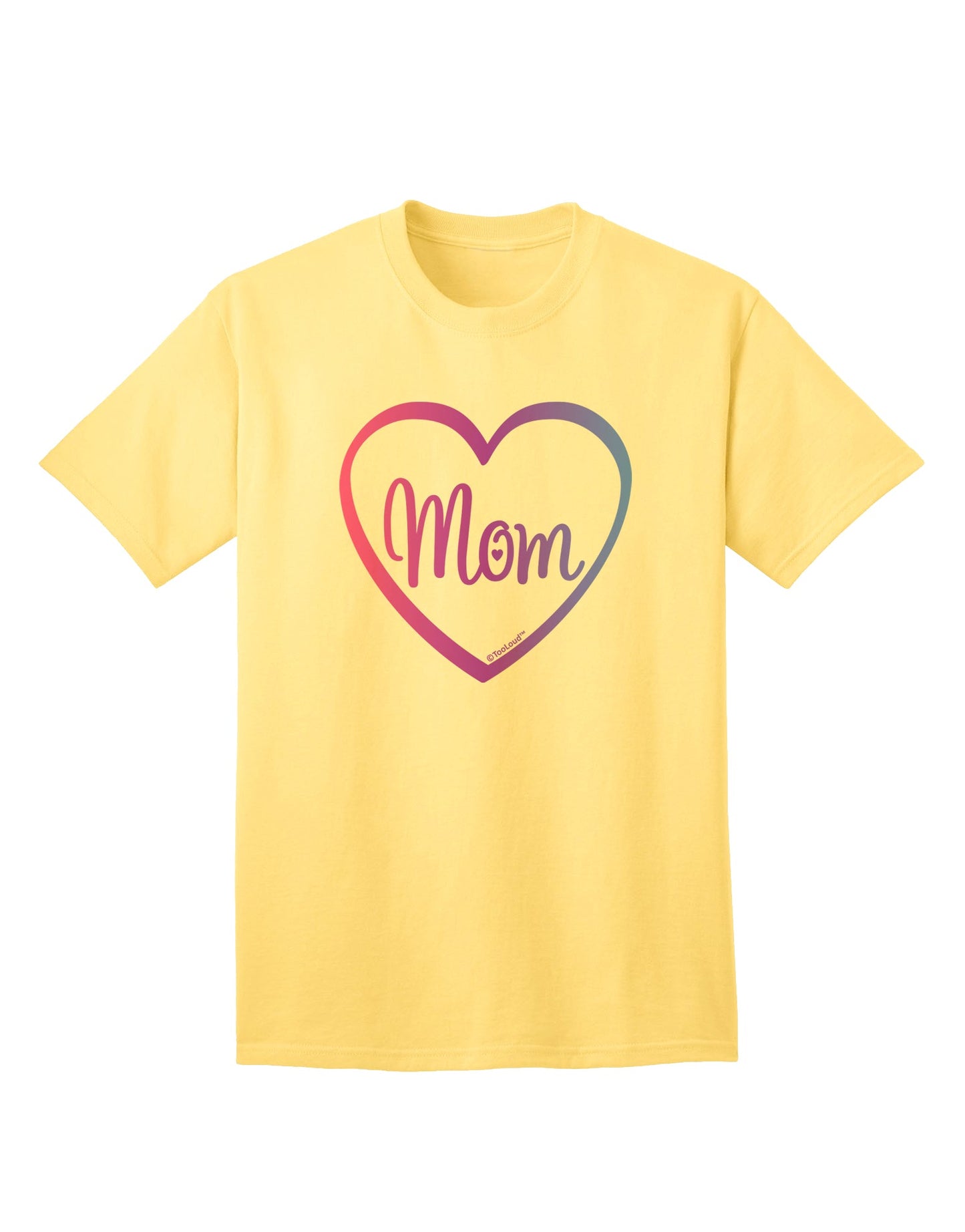 Stylish Gradient Colors Adult T-Shirt with Mom Heart Design by TooLoud-Mens T-shirts-TooLoud-Yellow-Small-Davson Sales