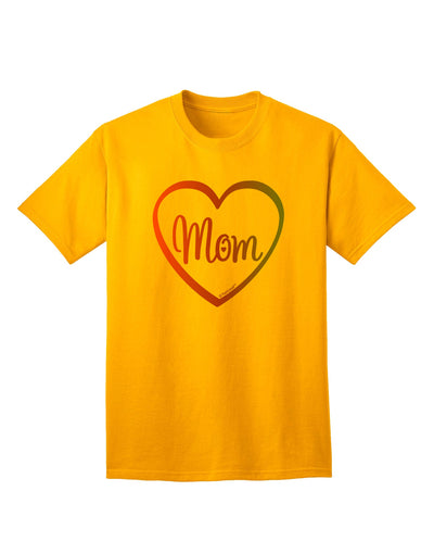 Stylish Gradient Colors Adult T-Shirt with Mom Heart Design by TooLoud-Mens T-shirts-TooLoud-Gold-Small-Davson Sales