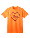 Stylish Gradient Colors Adult T-Shirt with Mom Heart Design by TooLoud-Mens T-shirts-TooLoud-Neon-Orange-Small-Davson Sales