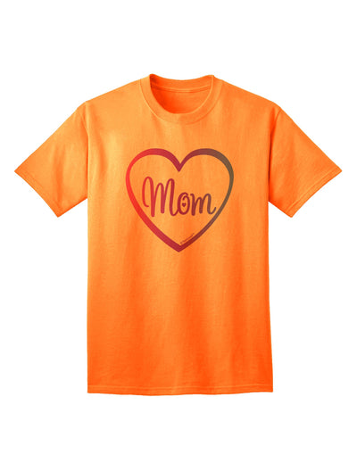 Stylish Gradient Colors Adult T-Shirt with Mom Heart Design by TooLoud-Mens T-shirts-TooLoud-Neon-Orange-Small-Davson Sales