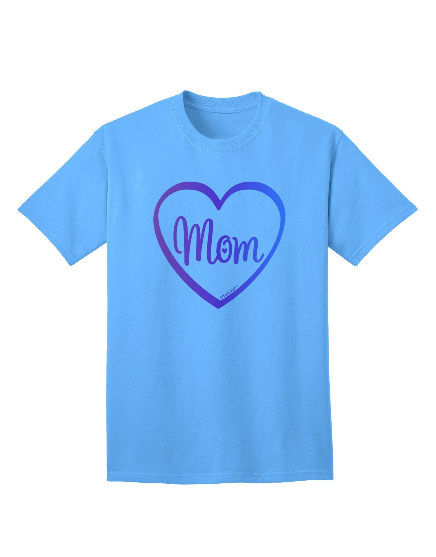 Stylish Gradient Colors Adult T-Shirt with Mom Heart Design by TooLoud-Mens T-shirts-TooLoud-Aquatic-Blue-Small-Davson Sales