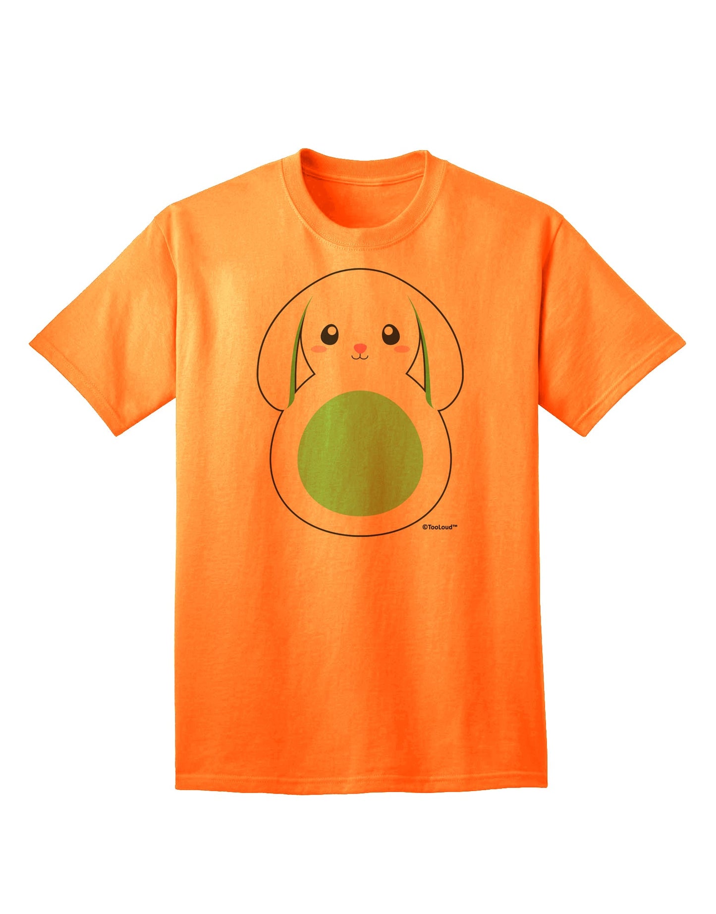 Stylish Green Adult T-Shirt featuring Adorable Bunny with Floppy Ears by TooLoud-Mens T-shirts-TooLoud-Neon-Orange-Small-Davson Sales