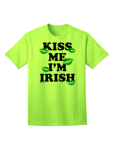 Stylish Green Kisses Adult T-Shirt by TooLoud - Perfect for Celebrating Irish Heritage-Mens T-shirts-TooLoud-Neon-Green-Small-Davson Sales