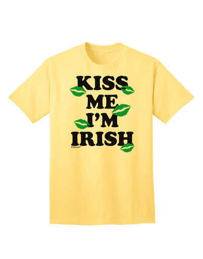 Stylish Green Kisses Adult T-Shirt by TooLoud - Perfect for Celebrating Irish Heritage-Mens T-shirts-TooLoud-Yellow-Small-Davson Sales