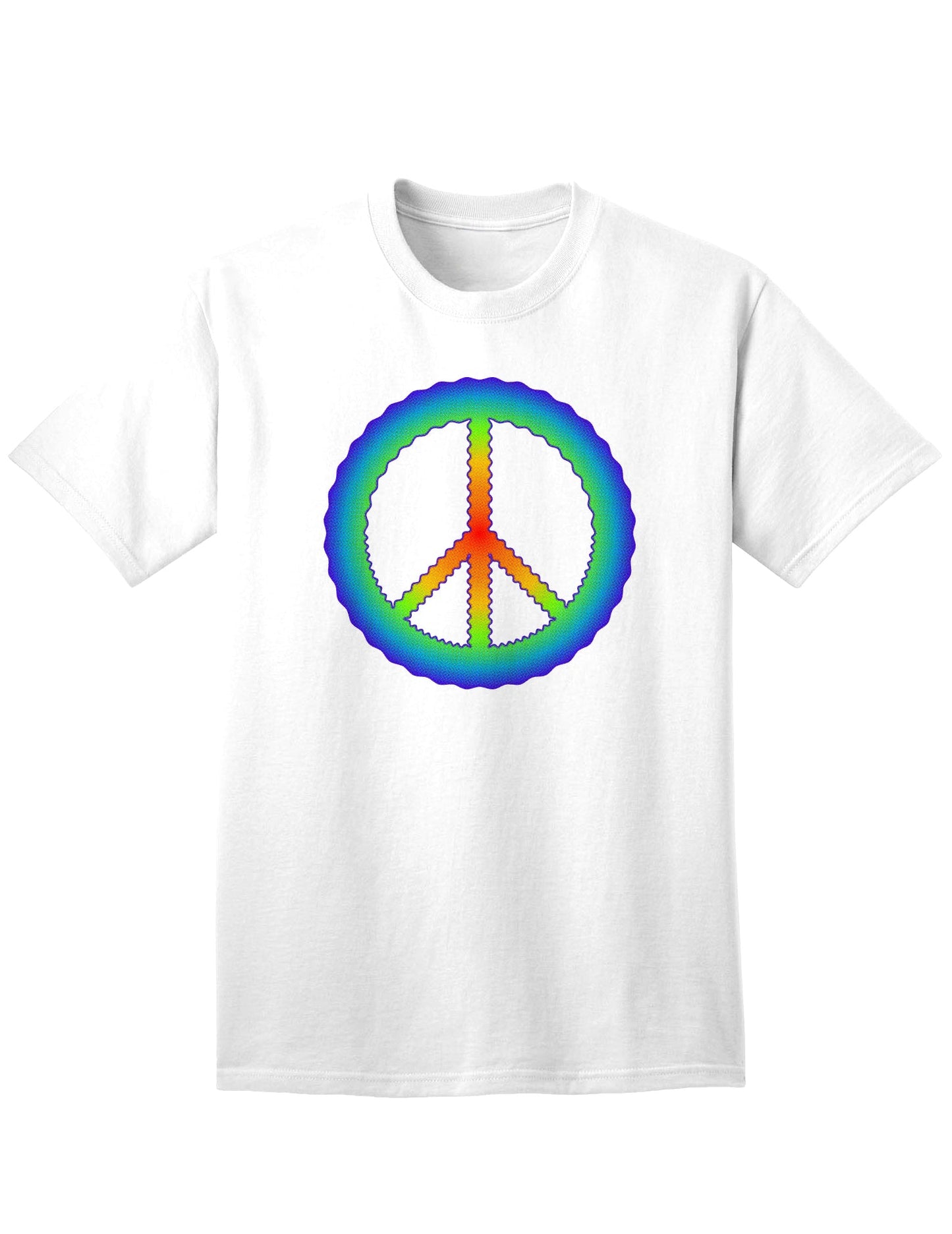 Stylish Halftone Peace Adult T-Shirt for Fashion-forward Individuals-Mens T-shirts-TooLoud-White-Small-Davson Sales