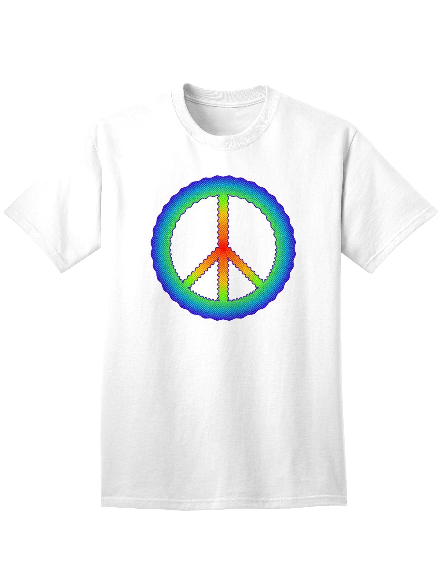 Stylish Halftone Peace Adult T-Shirt for Fashion-forward Individuals-Mens T-shirts-TooLoud-White-Small-Davson Sales