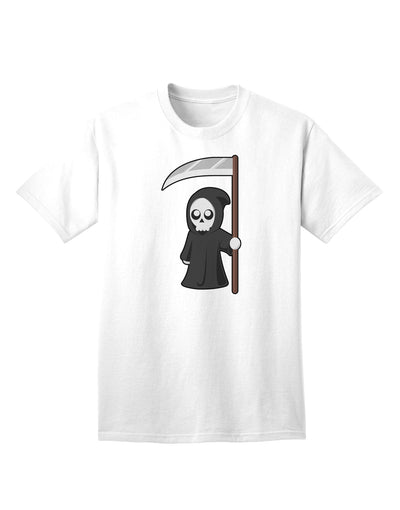 Stylish Halloween Adult T-Shirt featuring an Adorable Grim Reaper-Mens T-shirts-TooLoud-White-Small-Davson Sales